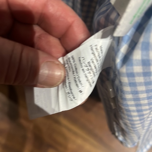 Men’s blue and white Gingham Check slim J crew, French collar 16 1/2 / 35. - Picture 7 of 7